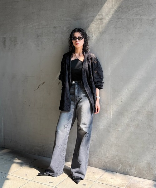 Ameri（アメリ）の「TUCK SLEEVE LACE JACKET（テーラードジャケット・レディース・アイボリー/ライトブルー/ブラック・SMALL/MEDIUM）」の22枚目の写真