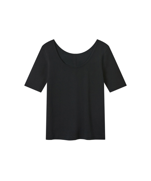 MORVE13(モルブ13)の「ロニースリムツーウェイTシャツ(Tシャツ/カットソー・レディース・ブラック/ネイビー/ライトグレー/イエロー/アイボリー・FREE)」の2枚目の写真