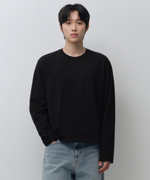 レギュラーロングスリーブクロップTシャツ[ブラック]