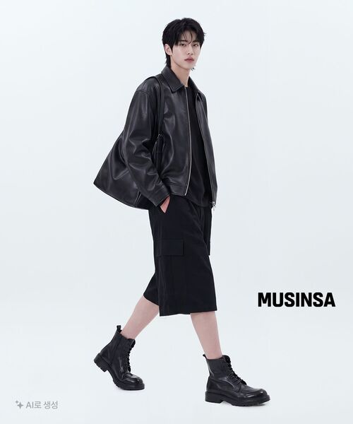 MUSINSA STANDARD（ムシンサスタンダード）の「レギュラーロングスリーブクロップTシャツ[ブラック]（Tシャツ/カットソー・メンズ・その他・SMALL/MEDIUM/LARGE/X-LARGE/2XL/3XL）」の5枚目の写真