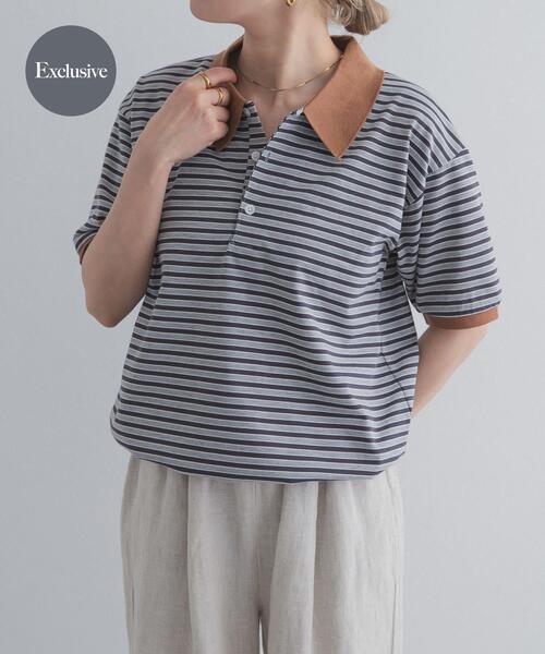 URBAN RESEARCH DOORS(アーバンリサーチドアーズ)の「『別注』STAR&STRIPE×DOORS MULTI POLO(ポロシャツ・レディース・ブラウン/グレー・ONE)」の1枚目の写真