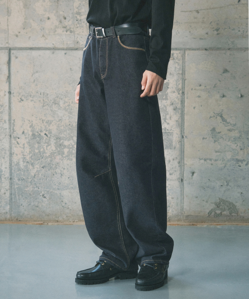 SECONDMONO（セカンドモノローグ）の「ストレートカーブラインデニムパンツ [CPINDIGO]_SEPT068CPINDIGO（デニムパンツ・レディース・その他・28/30/26）」の4枚目の写真