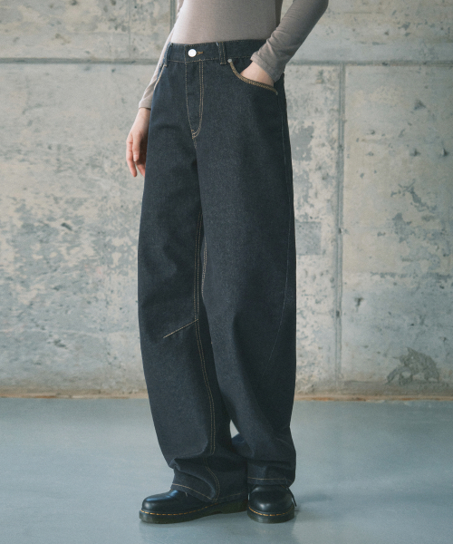 SECONDMONO（セカンドモノローグ）の「ストレートカーブラインデニムパンツ [CPINDIGO]_SEPT068CPINDIGO（デニムパンツ・レディース・その他・28/30/26）」の6枚目の写真
