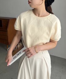 CAPRICIEUX LE'MAGE（カプリシューレマージュ）の「ラウンド切替クロップT（Tシャツ/カットソー）」