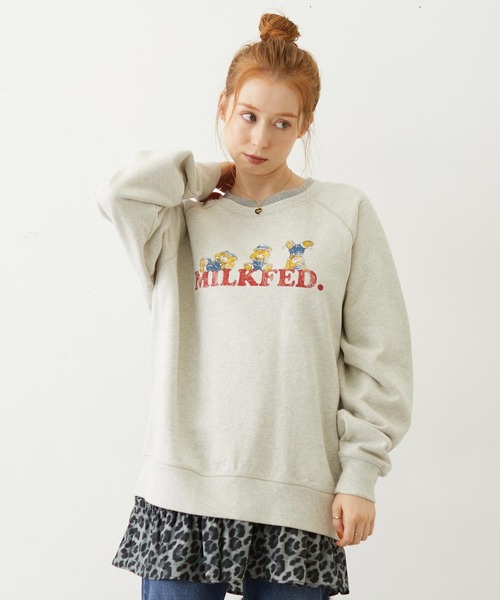 MILKFED.(ミルクフェド)の「M.FEDDY DOUBLE COLLAR SWEAT TOP(スウェット・レディース・ライトブルー/ネイビー/オートミール・ONE SIZE)」の2枚目の写真
