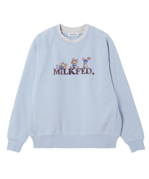 MILKFED.(ミルクフェド)の「M.FEDDY DOUBLE COLLAR SWEAT TOP(スウェット・レディース・ライトブルー/ネイビー/オートミール・ONE SIZE)」の21枚目の写真