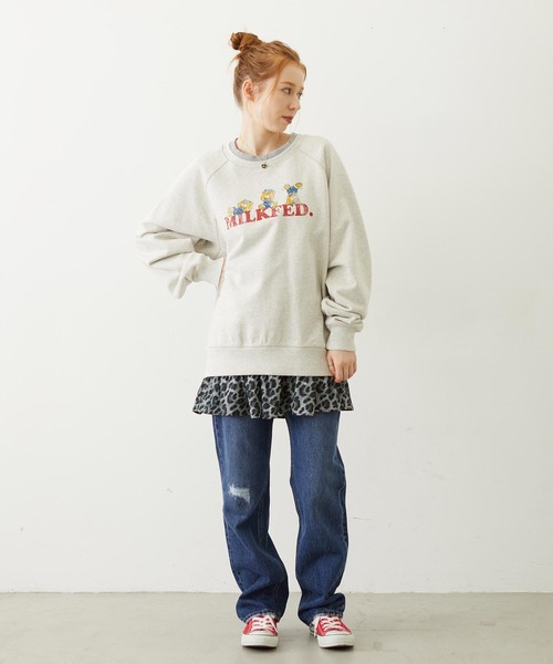 MILKFED.(ミルクフェド)の「M.FEDDY DOUBLE COLLAR SWEAT TOP(スウェット・レディース・ライトブルー/ネイビー/オートミール・ONE SIZE)」の6枚目の写真