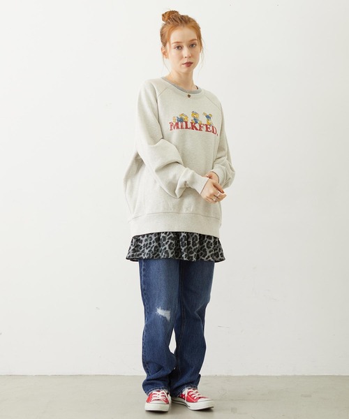 MILKFED.(ミルクフェド)の「M.FEDDY DOUBLE COLLAR SWEAT TOP(スウェット・レディース・ライトブルー/ネイビー/オートミール・ONE SIZE)」の7枚目の写真
