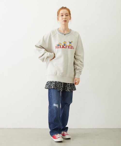 MILKFED.(ミルクフェド)の「M.FEDDY DOUBLE COLLAR SWEAT TOP(スウェット・レディース・ライトブルー/ネイビー/オートミール・ONE SIZE)」の5枚目の写真
