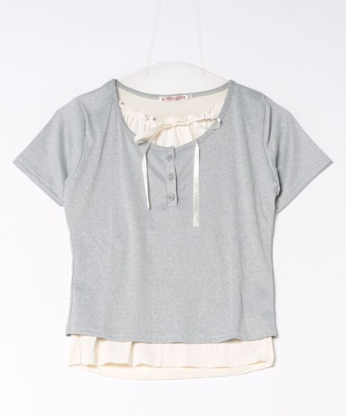 NinaetLina（ニナエリナ）の「バレエコアヘンリーネックTシャツ（Tシャツ/カットソー・レディース・グレー/ホワイト/ブラック・FREE）」の18枚目の写真
