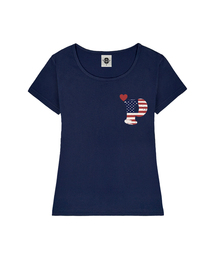 PMERICA レディース Uネックスリムフィット半袖Tシャツ 6 COLORS