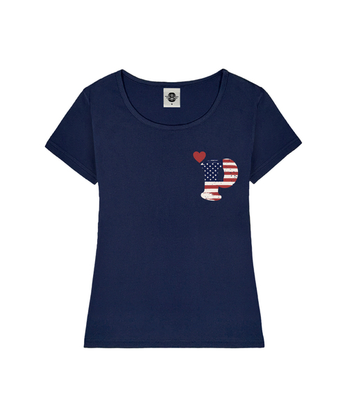 PRIMATE(プライメイト)の「PMERICA レディース Uネックスリムフィット半袖Tシャツ 6 COLORS(Tシャツ/カットソー・レディース・ミント/ブラック/ネイビー/ミックスグレー/ホワイト/ピンク・SMALL/MEDIUM)」の5枚目の写真