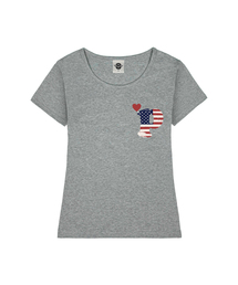 PMERICA レディース Uネックスリムフィット半袖Tシャツ 6 COLORS