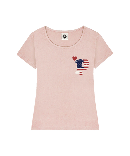 PRIMATE(プライメイト)の「PMERICA レディース Uネックスリムフィット半袖Tシャツ 6 COLORS(Tシャツ/カットソー・レディース・ミント/ブラック/ネイビー/ミックスグレー/ホワイト/ピンク・SMALL/MEDIUM)」の6枚目の写真