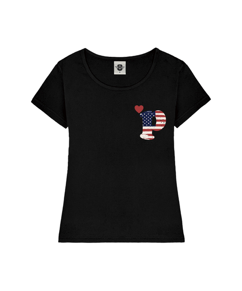 PRIMATE(プライメイト)の「PMERICA レディース Uネックスリムフィット半袖Tシャツ 6 COLORS(Tシャツ/カットソー・レディース・ミント/ブラック/ネイビー/ミックスグレー/ホワイト/ピンク・SMALL/MEDIUM)」の2枚目の写真