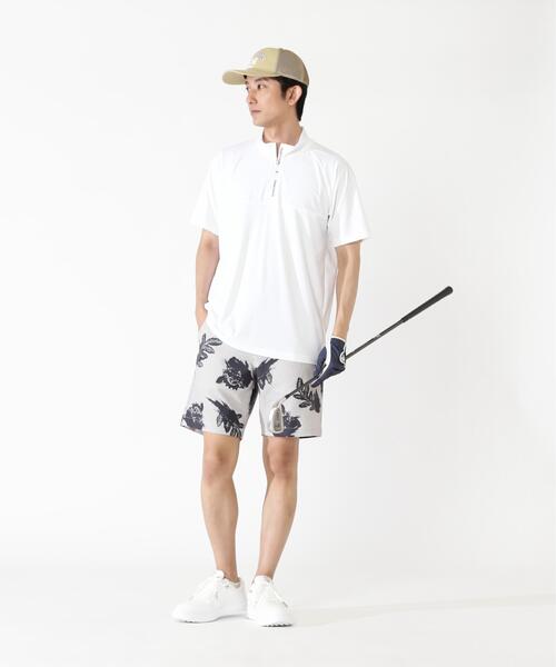 PEARLY GATES(パーリーゲイツ)の「【PEARLY GATES】Nyグリッド2WAYトリコット半袖ハーフジップアップカットソー(Tシャツ/カットソー・メンズ・ホワイト/ネイビー/パープル・MEDIUM/XX-LARGE/LARGE/X-LARGE)」の7枚目の写真