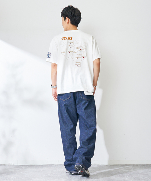 B.C STOCK(ベーセーストック)の「World Souvenir T-sh(Tシャツ/カットソー・メンズ・ホワイト/アイボリー/ネイビー・LARGE/MEDIUM)」の4枚目の写真
