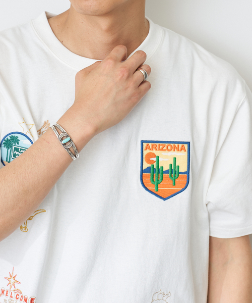 B.C STOCK(ベーセーストック)の「World Souvenir T-sh(Tシャツ/カットソー・メンズ・ホワイト/アイボリー/ネイビー・LARGE/MEDIUM)」の8枚目の写真