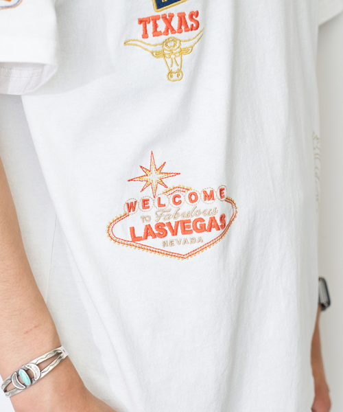 B.C STOCK(ベーセーストック)の「World Souvenir T-sh(Tシャツ/カットソー・メンズ・ホワイト/アイボリー/ネイビー・LARGE/MEDIUM)」の12枚目の写真