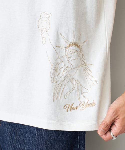 B.C STOCK(ベーセーストック)の「World Souvenir T-sh(Tシャツ/カットソー・メンズ・ホワイト/アイボリー/ネイビー・LARGE/MEDIUM)」の13枚目の写真