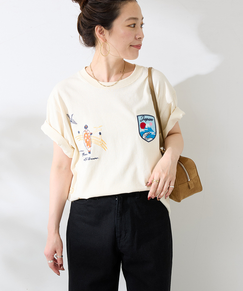 B.C STOCK(ベーセーストック)の「World Souvenir T-sh(Tシャツ/カットソー・メンズ・ホワイト/アイボリー/ネイビー・LARGE/MEDIUM)」の18枚目の写真