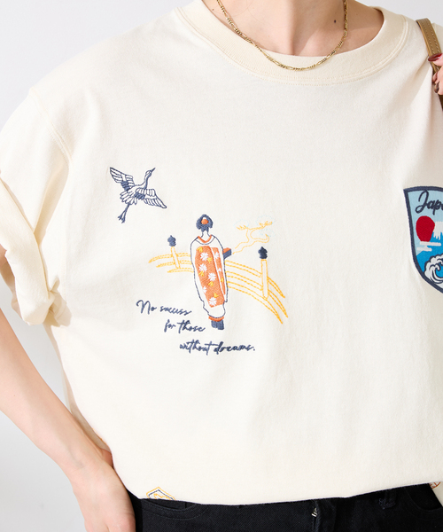 B.C STOCK(ベーセーストック)の「World Souvenir T-sh(Tシャツ/カットソー・メンズ・ホワイト/アイボリー/ネイビー・LARGE/MEDIUM)」の21枚目の写真