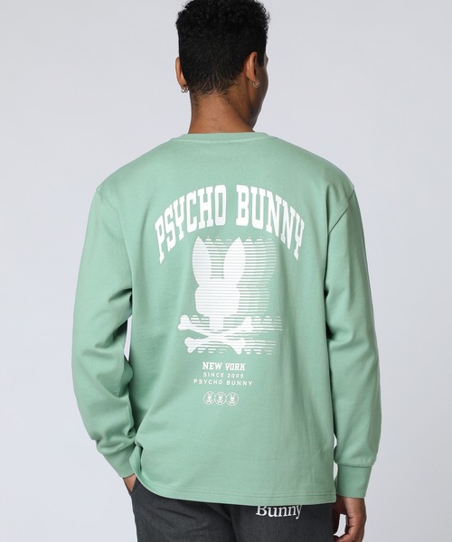 Psycho Bunny(サイコバニー)の「モーションバニー ロングスリーブTシャツ(Tシャツ/カットソー・メンズ・ライトグリーン/ブラック/ホワイト・SMALL/MEDIUM/LARGE/X-LARGE)」の1枚目の写真