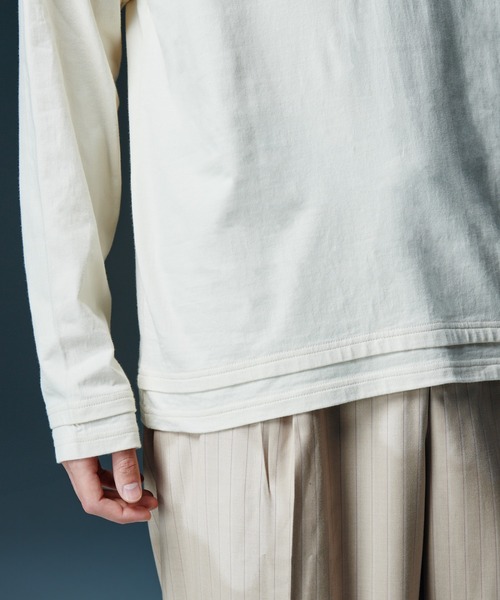 glamb(グラム)の「Layered Augusta Cutsew / レイヤードオーガスタカットソー(Tシャツ/カットソー・メンズ・ホワイト/ブラック・S/M/L)」の7枚目の写真
