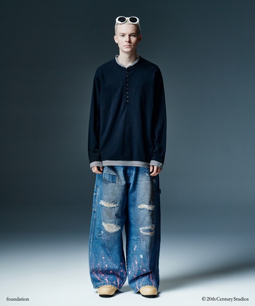 glamb(グラム)の「Layered Augusta Cutsew / レイヤードオーガスタカットソー(Tシャツ/カットソー・メンズ・ホワイト/ブラック・S/M/L)」の8枚目の写真