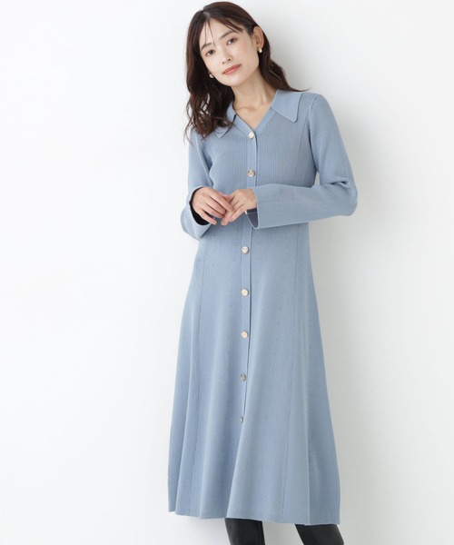 NATURAL BEAUTY BASIC(ナチュラルビューティーベーシック)の「スキッパーニットワンピース(ワンピース・レディース・チャコールグレー/ブルー/ネイビー系・SMALL/MEDIUM)」の12枚目の写真