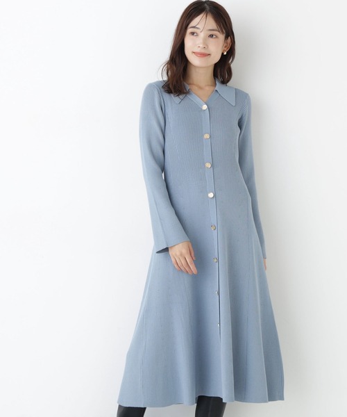 NATURAL BEAUTY BASIC(ナチュラルビューティーベーシック)の「スキッパーニットワンピース(ワンピース・レディース・チャコールグレー/ブルー/ネイビー系・SMALL/MEDIUM)」の16枚目の写真