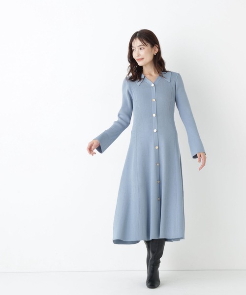 NATURAL BEAUTY BASIC(ナチュラルビューティーベーシック)の「スキッパーニットワンピース(ワンピース・レディース・チャコールグレー/ブルー/ネイビー系・SMALL/MEDIUM)」の17枚目の写真