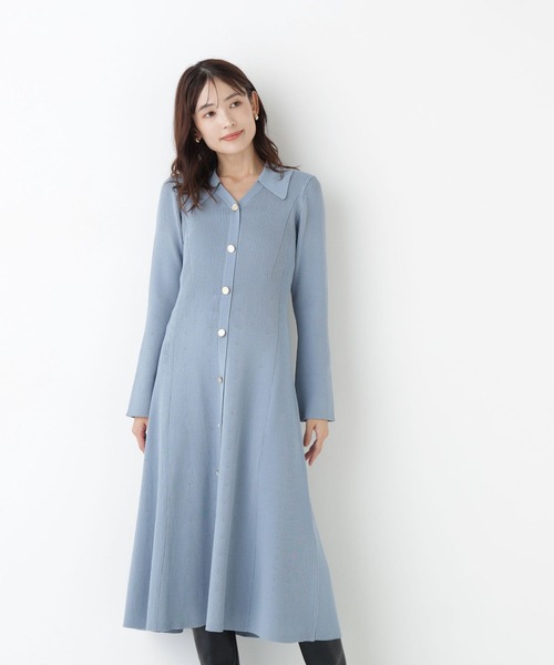 NATURAL BEAUTY BASIC(ナチュラルビューティーベーシック)の「スキッパーニットワンピース(ワンピース・レディース・チャコールグレー/ブルー/ネイビー系・SMALL/MEDIUM)」の18枚目の写真