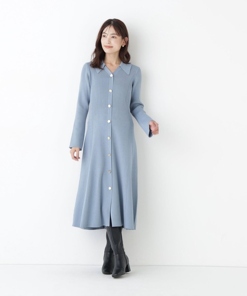 NATURAL BEAUTY BASIC(ナチュラルビューティーベーシック)の「スキッパーニットワンピース(ワンピース・レディース・チャコールグレー/ブルー/ネイビー系・SMALL/MEDIUM)」の19枚目の写真