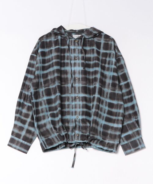 ＪＵＧＬＡＮＳ（ユグランス）の「【ATELANE】シアーチェック フーデッドシャツ（シャツ/ブラウス・メンズ・ブラウン/イエロー/レッド/パープル・XL/L）」の2枚目の写真