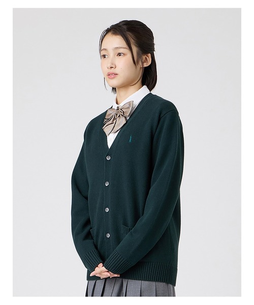 EASTBOY(イーストボーイ)の「カーディガン カラー 綿×裏暖プレーティング 7G 制服 スクールニット 中学生 高校生(カーディガン/ボレロ・キッズ・ダークグリーン/キャメル/エンジ・9号/11号/13号)」の13枚目の写真