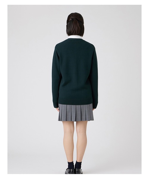 EASTBOY(イーストボーイ)の「カーディガン カラー 綿×裏暖プレーティング 7G 制服 スクールニット 中学生 高校生(カーディガン/ボレロ・キッズ・ダークグリーン/キャメル/エンジ・9号/11号/13号)」の17枚目の写真