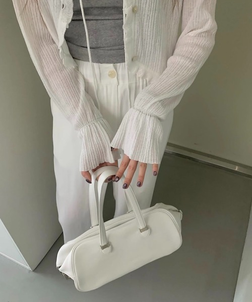 Girly Doll(ガーリードール)の「ベルスリーブフリルショートガーディガン(カーディガン/ボレロ・レディース・ブラック/オフホワイト/ピンク・FREE)」の16枚目の写真