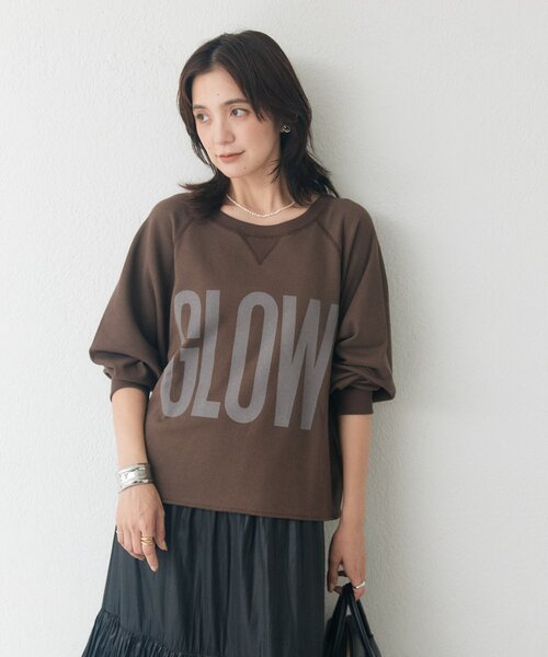 RIVE DROITE(リヴドロワ)の「【Yossshiiii企画】GLOWカットオフスエット(秋服)(Tシャツ/カットソー・レディース・ブラウン/オフホワイト/ブラック・FREE)」の11枚目の写真