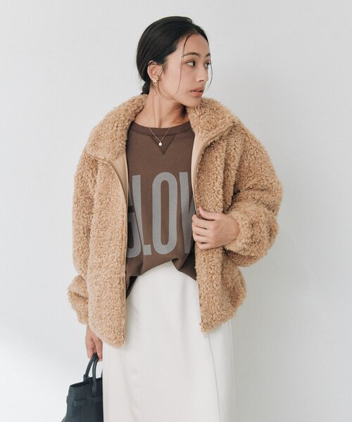 RIVE DROITE(リヴドロワ)の「【Yossshiiii企画】GLOWカットオフスエット(秋服)(Tシャツ/カットソー・レディース・ブラウン/オフホワイト/ブラック・FREE)」の7枚目の写真