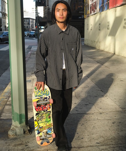 HUF(ハフ)の「MEGABLAST LS WOVEN TOP(シャツ/ブラウス・メンズ・ブラック/ナチュラル・XL/L/M/S)」の4枚目の写真