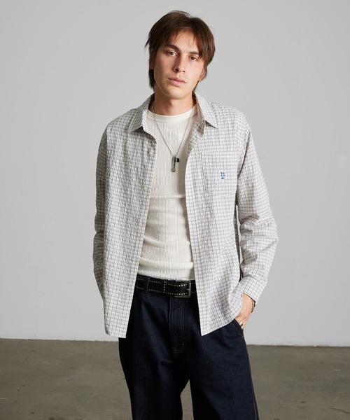 HUF(ハフ)の「MEGABLAST LS WOVEN TOP(シャツ/ブラウス・メンズ・ブラック/ナチュラル・XL/L/M/S)」の12枚目の写真