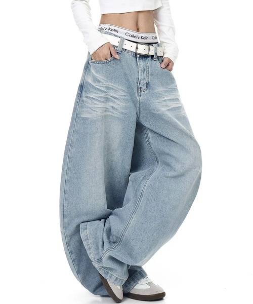 mushwear(マッシュウェア)の「サイドグラフィックデニムパンツ(デニムパンツ・メンズ・ブラック/ブルー・LARGE/MEDIUM/SMALL/XX-LARGE/X-LARGE)」の7枚目の写真