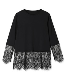 レースレイヤードロングTシャツ