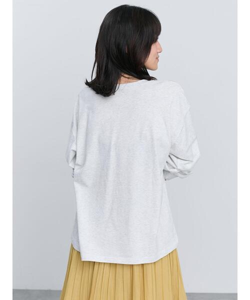Samansa Mos2（サマンサ モスモス）の「レース付きロゴプリントロングTシャツ（Tシャツ/カットソー・レディース・クリーム/トップグレー/チャコールグレー・F）」の19枚目の写真