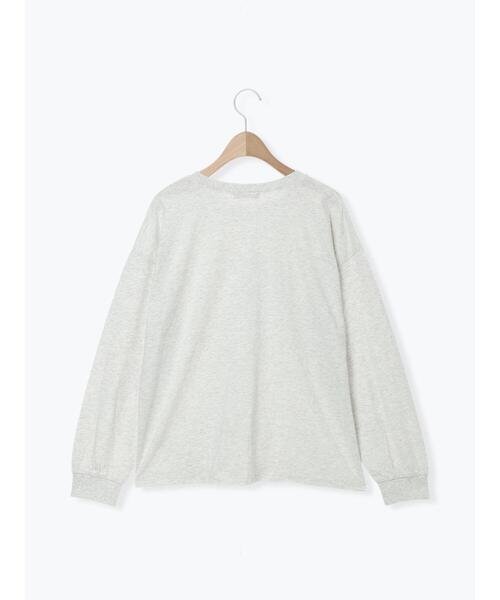 Samansa Mos2（サマンサ モスモス）の「レース付きロゴプリントロングTシャツ（Tシャツ/カットソー・レディース・クリーム/トップグレー/チャコールグレー・F）」の12枚目の写真