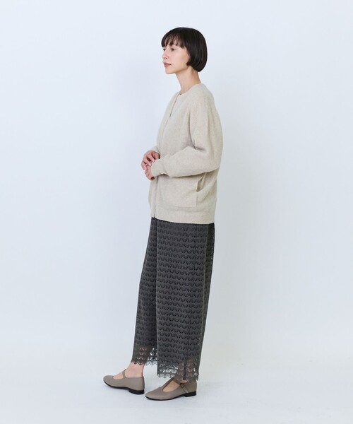 LOISIR(ロワズィール)の「ラムウール片畦ジップショートカーディガン(カーディガン/ボレロ・レディース・キャメル/ブルー/オフホワイト・FREE)」の10枚目の写真