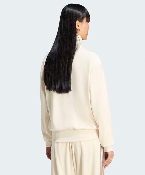 adidas（アディダス）の「adidas/アディダス adidas ORI FB VELOUR TT アディダスオリジナルス ファイヤーバード ベロア トラックトップ トラックジャケット ジャージ 袖ライン ダブルジップ ファスナーポケット メンズ レディース 2026年 秋 秋服 冬 冬服（ジャージ・メンズ・ブラック/アイボリー・S/M/L/XL）」の8枚目の写真