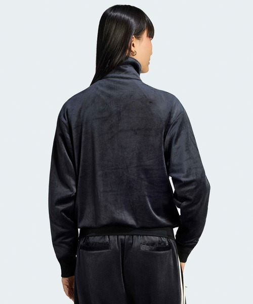 adidas（アディダス）の「adidas/アディダス adidas ORI FB VELOUR TT アディダスオリジナルス ファイヤーバード ベロア トラックトップ トラックジャケット ジャージ 袖ライン ダブルジップ ファスナーポケット メンズ レディース 2026年 秋 秋服 冬 冬服（ジャージ・メンズ・ブラック/アイボリー・S/M/L/XL）」の4枚目の写真