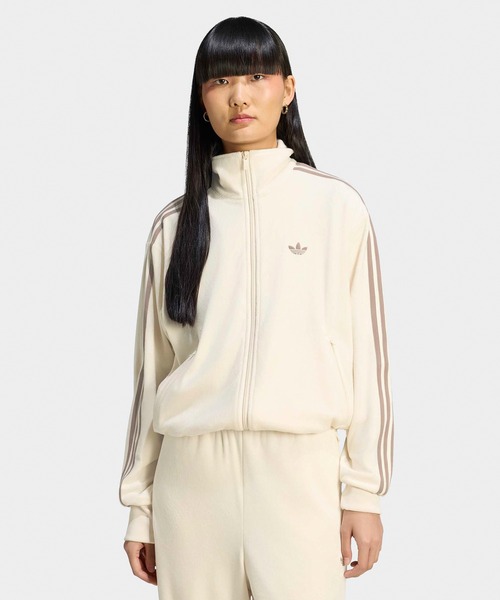 adidas（アディダス）の「adidas/アディダス adidas ORI FB VELOUR TT アディダスオリジナルス ファイヤーバード ベロア トラックトップ トラックジャケット ジャージ 袖ライン ダブルジップ ファスナーポケット メンズ レディース 2026年 秋 秋服 冬 冬服（ジャージ・メンズ・ブラック/アイボリー・S/M/L/XL）」の13枚目の写真